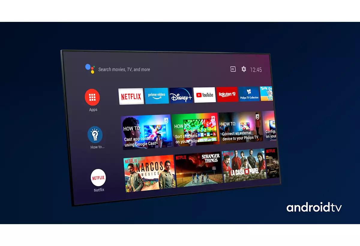 Απεικονίζεται Android TV.
